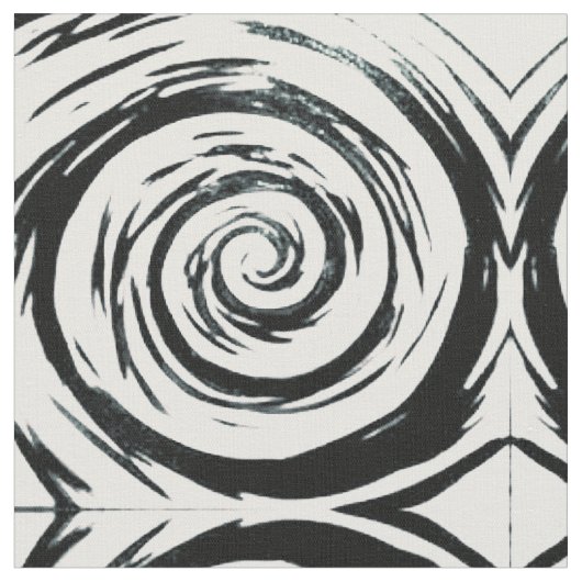 Weiße u. schwarze hypnotische Strudel-Kunst Stoff (Nahaufnahme)