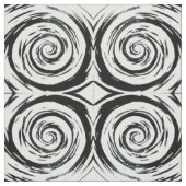 Weiße u. schwarze hypnotische Strudel-Kunst Stoff (Muster)