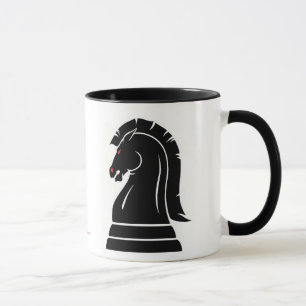 Weiße u. schwarze wilde Ritter-Schach-Stück-Tass Tasse