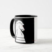 Weiße u. schwarze wilde Ritter-Schach-Stück-Tasse Tasse (Vorderseite Links)