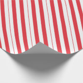 Weiße u. tiefrote Zuckerstange-Diagonalstreifen Geschenkpapier (Ecke)
