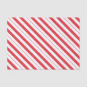 Weiße u. tiefrote Zuckerstange-Diagonalstreifen Seidenpapier (Vorderseite)