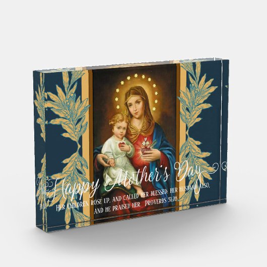 Weiße Überlagerung |Immaculate Mary Jesus der Fotoblock (Links)