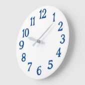 Weiße Uhr mit blauen Zahlen Grundlegende große Uhr (Winkel)