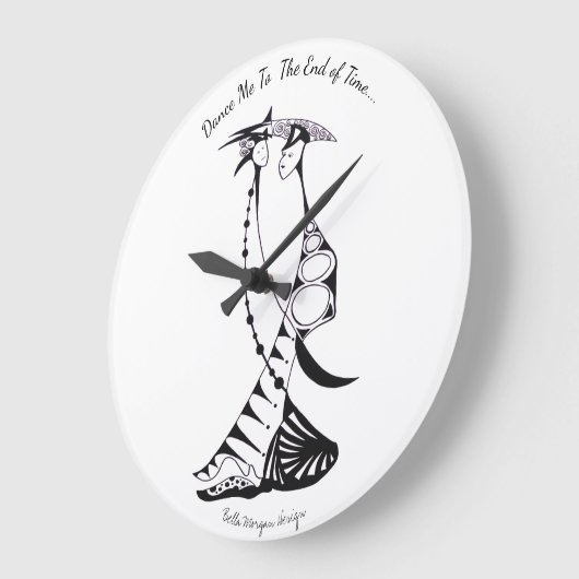 Weiße Uhr mit tanzendem Paar (Winkel)