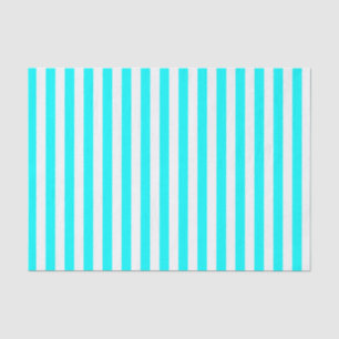 Weiße und aqua blaue Streifen Seidenpapier