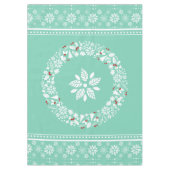 Weiße und Aquamarine Weihnachtsfeier & Schneeflock Tischdecke (Vorderseite)