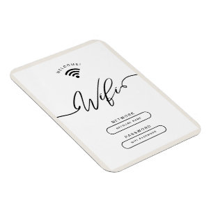 Weiße und beige minimalistische einfache Wifi-Zone Magnet