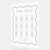 Weiße und blaue Akryllische Hochzeitstabelle Acrylschild (Winkel)