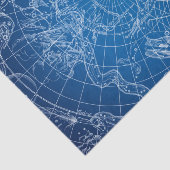 Weiße und blaue astrologische Karte Seidenpapier (Ausschnitt)