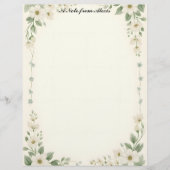 Weiße und blaue Blume Briefbogen (Vorderseite)