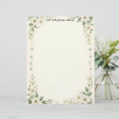 Weiße und blaue Blume Briefbogen (Stehend Vorderseite)