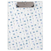 Weiße und blaue Blume Klemmbrett (Vorderseite)