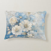 Weiße und blaue Blumen  Dekokissen (Rückseite)