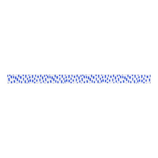 Weiße und blaue Dashing Dots Grosgrain Ribbon Ripsband (Vorderseite)