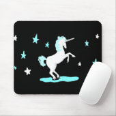 Weiße und blaue Einhorn und Sterne Mousepad (Mit Mouse)