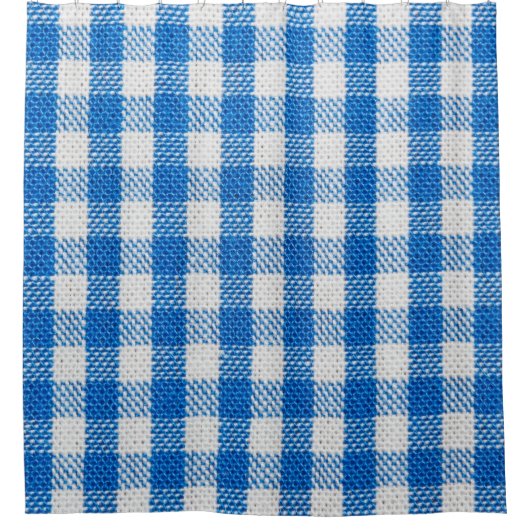 Weiße und blaue Esskleidung Duschvorhang (Vorderseite)