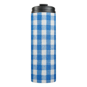 Weiße und blaue Esskleidung Thermosbecher