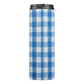 Weiße und blaue Esskleidung Thermosbecher (Rückseite)
