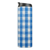 Weiße und blaue Esskleidung Thermosbecher (Nach rechts gedreht)