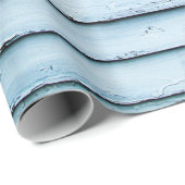 Weiße und blaue Holzoberfläche Geschenkpapier (Rolleneckpunkt)