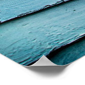 Weiße und blaue Holzoberfläche Poster (Ecke)