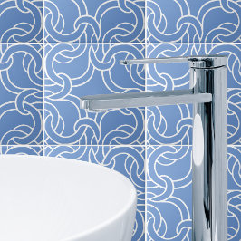 Weiße und blaue keltische Knoten Nahtlose Muster T Fliese