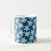 Weiße und blaue Küstenlinie Schildkrötenmuster Kaffeetasse (Vorderseite Links)
