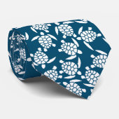 Weiße und blaue Küstenlinie Schildkrötenmuster Krawatte (Gerollt)