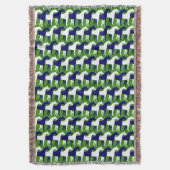 Weiße und blaue Marschpferde auf grünen Pferden Decke (Vorderseite Vertikal)