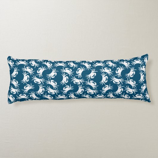 Weiße und blaue Nahkampfmuster Seitenschläferkissen (Rückseite)