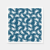 Weiße und blaue Nahkampfmuster Serviette (Vorderseite)