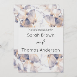 WEISSE UND BLAUE PATELE BLUMENELEGANTE FLÄCHE EINLADUNG