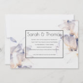 WEISSE UND BLAUE PATELE BLUMENELEGANTE VERLOBUNG EINLADUNG (Rückseite)