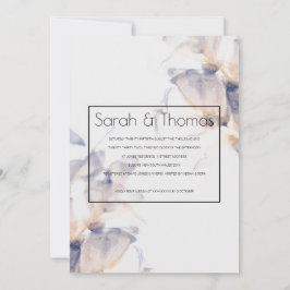 WEISSE UND BLAUE PATELE BLUMENELEGANTE VERLOBUNG EINLADUNG