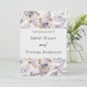 WEISSE UND BLAUE PATELES FLORAL ELEGANT BRIDAL WED EINLADUNG (Stehend Vorderseite)