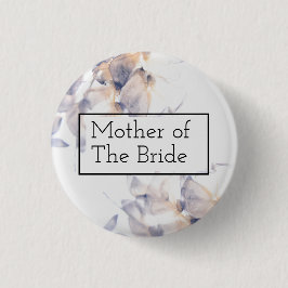 WEISSE UND BLAUE PATELES FLORAL ELEGANT BRIDESMAID BUTTON