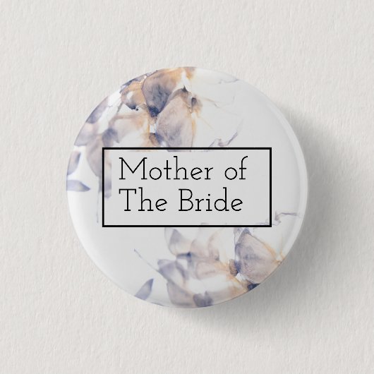 WEISSE UND BLAUE PATELES FLORAL ELEGANT BRIDESMAID BUTTON (Vorderseite)