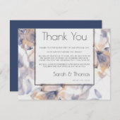 WEISSE UND BLAUE PATELES FLORAL ELEGANT DANKE EINLADUNG (Vorne/Hinten)