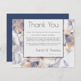 WEISSE UND BLAUE PATELES FLORAL ELEGANT DANKE EINLADUNG