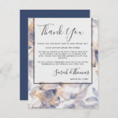 WEISSE UND BLAUE PATELES FLORAL ELEGANT DANKE EINLADUNG (Vorne/Hinten)