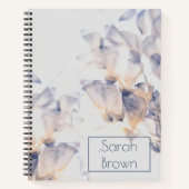 WEISSE UND BLAUE PATELES FLORAL ELEGANT ZURÜCK NOTIZBLOCK (Vorderseite)