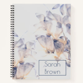 WEISSE UND BLAUE PATELES FLORAL ELEGANT ZURÜCK NOTIZBLOCK