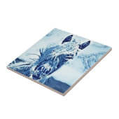 Weiße und blaue Pferdekopf-Fliese Fliese (Seite)