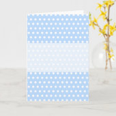 Weiße und blaue Polka Dot Muster. Spotty. Karte (Gelbe Blume)