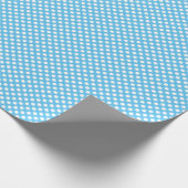 Weiße und blaue Polka-Punkte Geschenkpapier (Ecke)