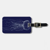 Weiße und blaue Quallen Gepäckanhänger (Vorderseite horizontal)