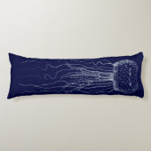 Weiße und blaue Quallen Seitenschläferkissen (Vorderseite)