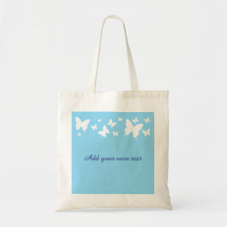 Weiße und blaue Schmetterlings-Tasche Hochzeitsges Tragetasche