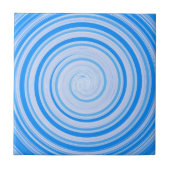 Weiße und blaue Spirale Fliese (Vorderseite)